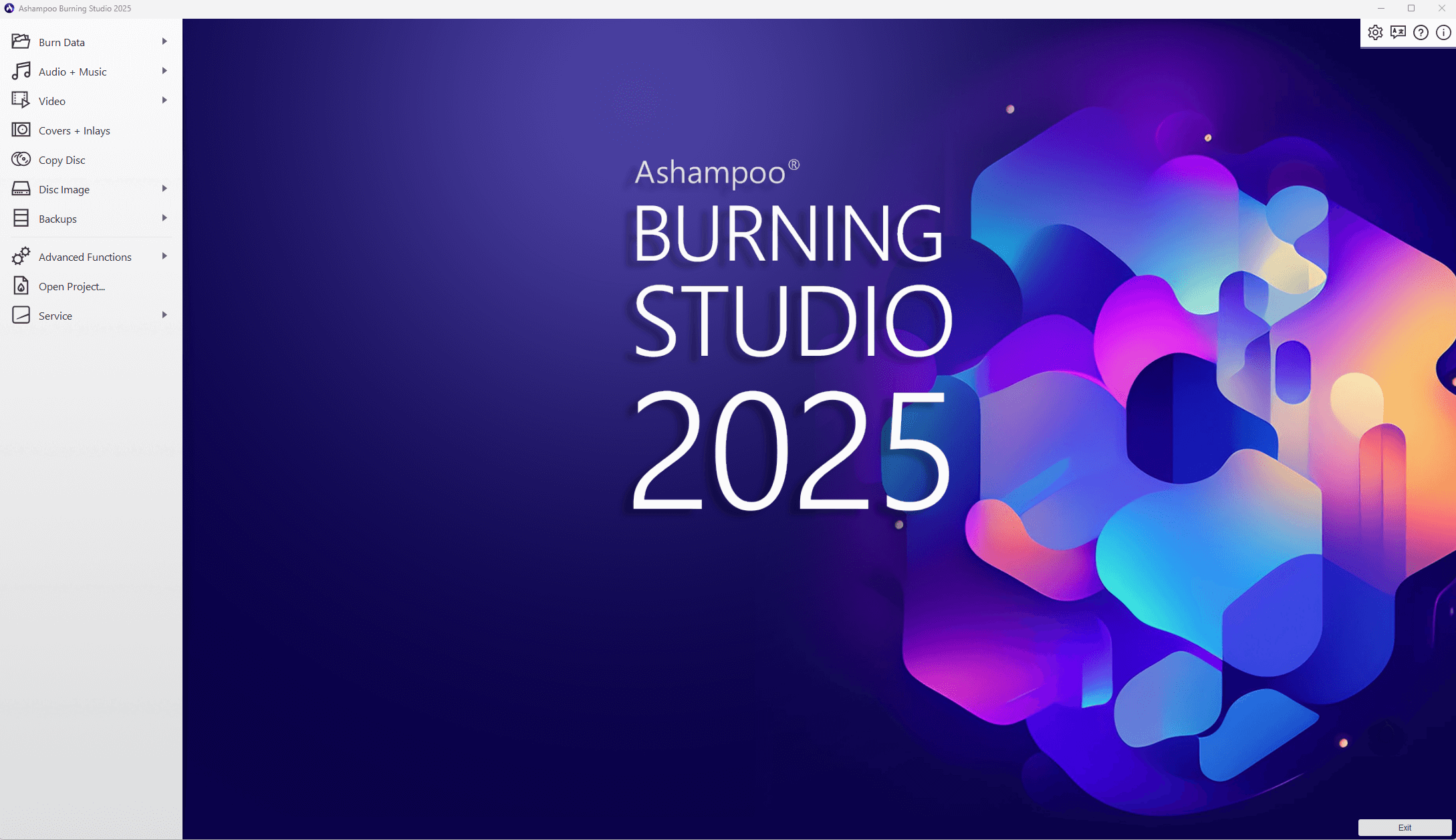 Ashampoo Burning Studio 2025 - Startscreen