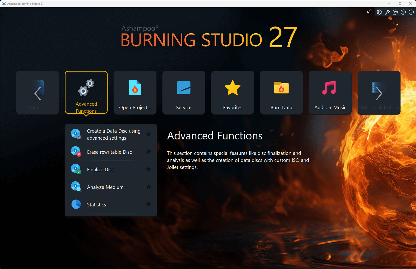 Ashampoo® Burning Studio 27 - Advanced options