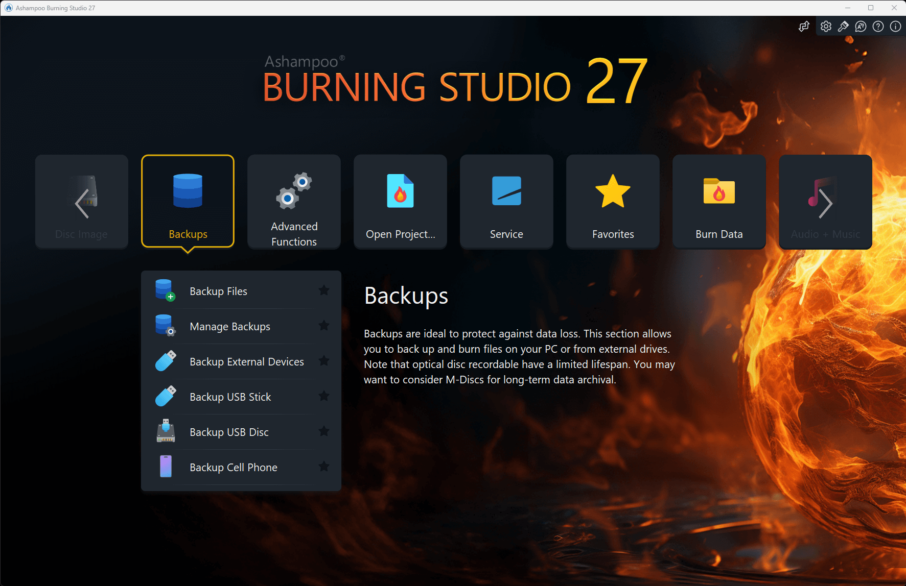 Ashampoo® Burning Studio 27 - Backup