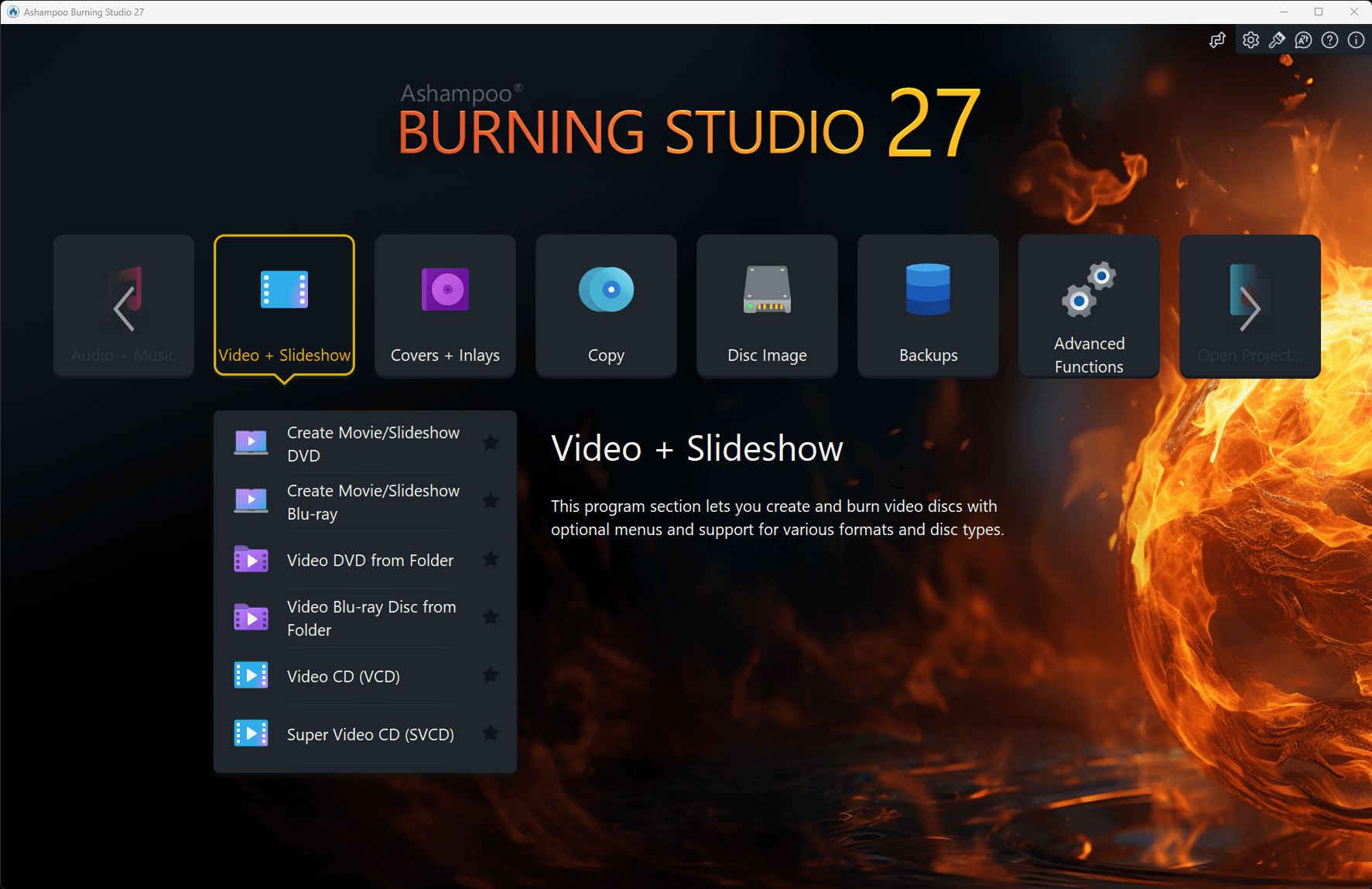 Ashampoo® Burning Studio 27 - Video and Slideshows