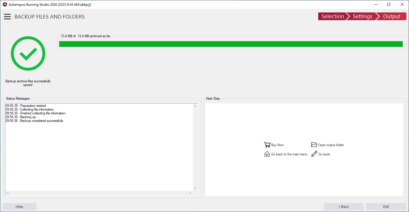 Ashampoo® Burning Studio 2026 - Backup