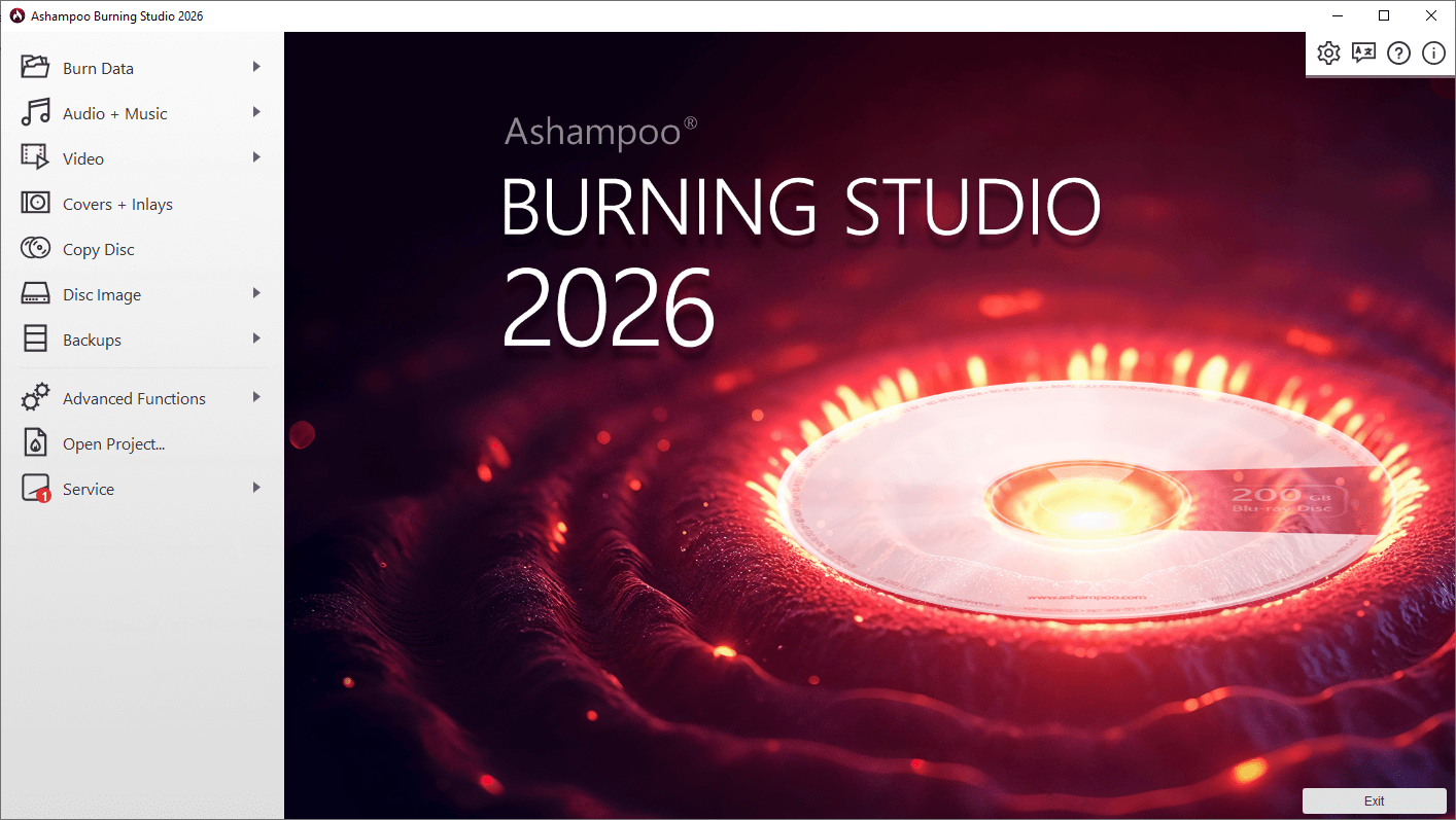 Ashampoo Burning Studio 2026 - Start