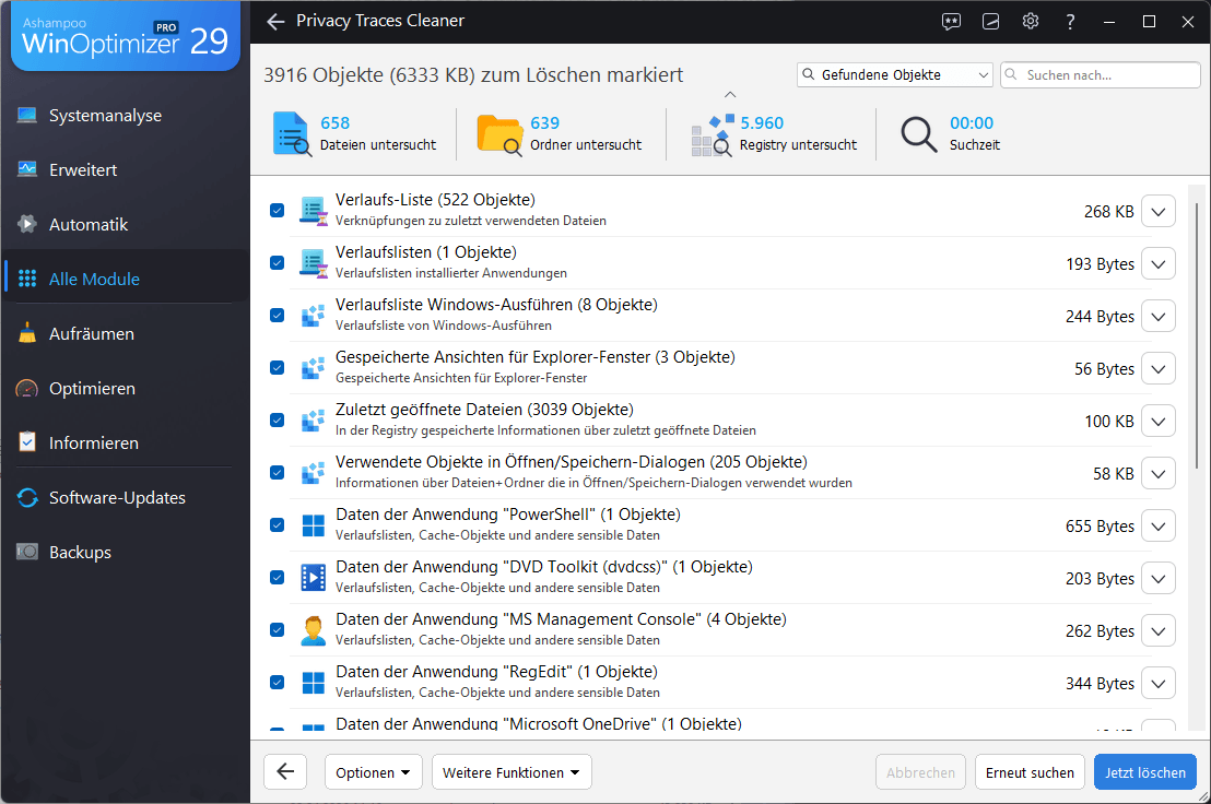 Ashampoo® WinOptimizer Pro 29 - Privacy Traces Cleaner