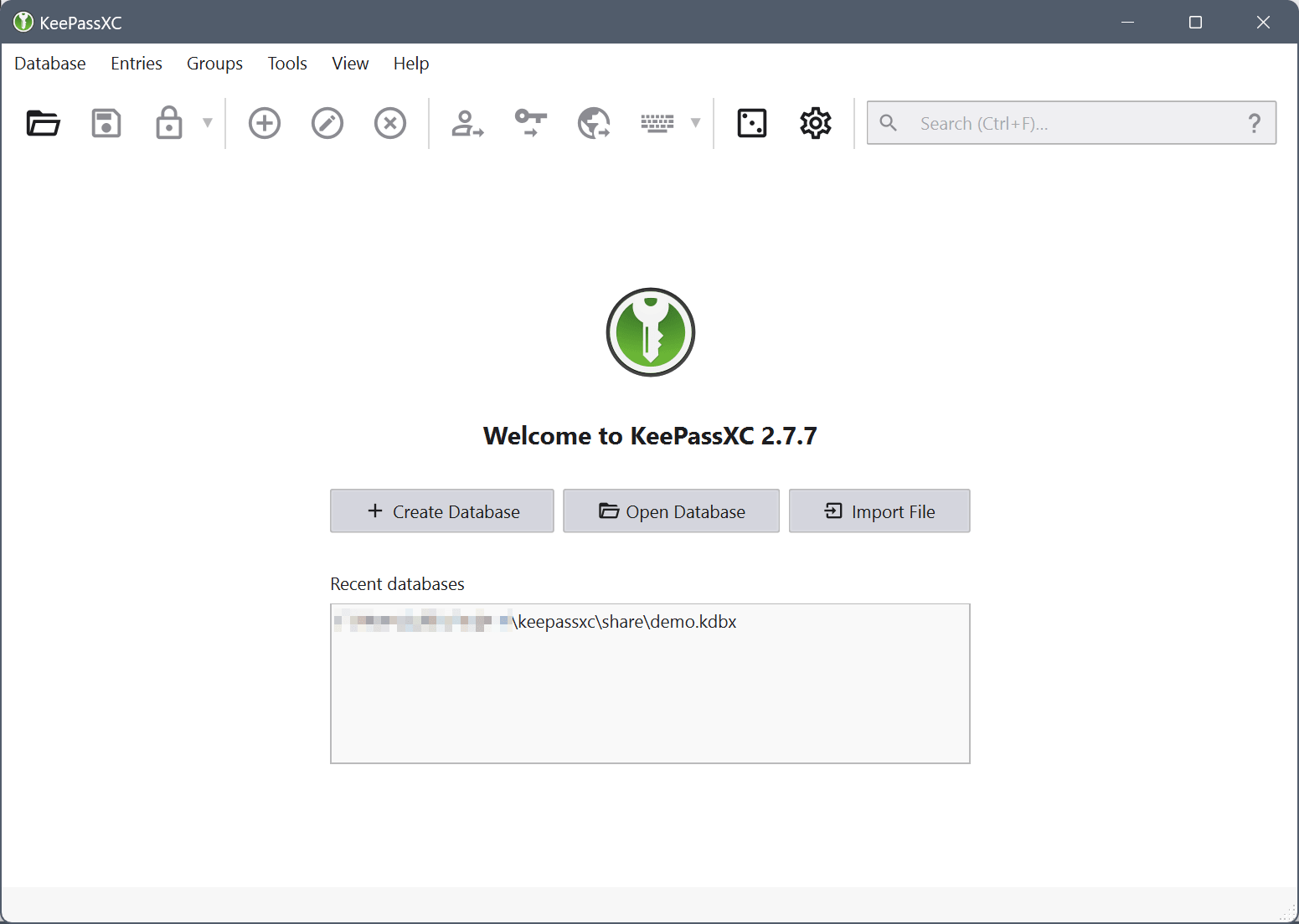 KeePassXC - Welcome