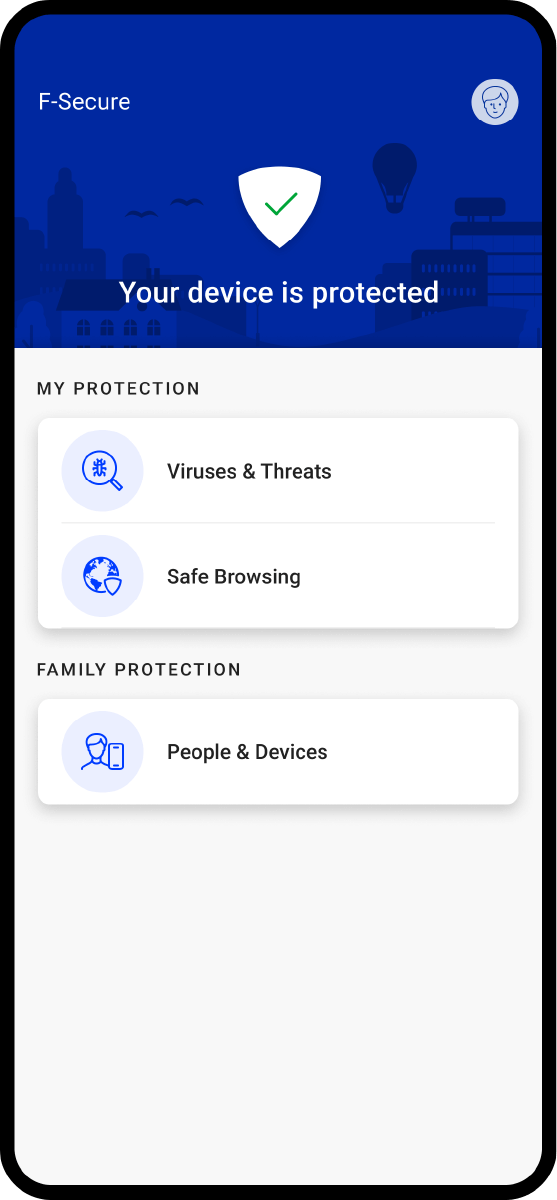 F-Secure - Internet-Security - Main view phone