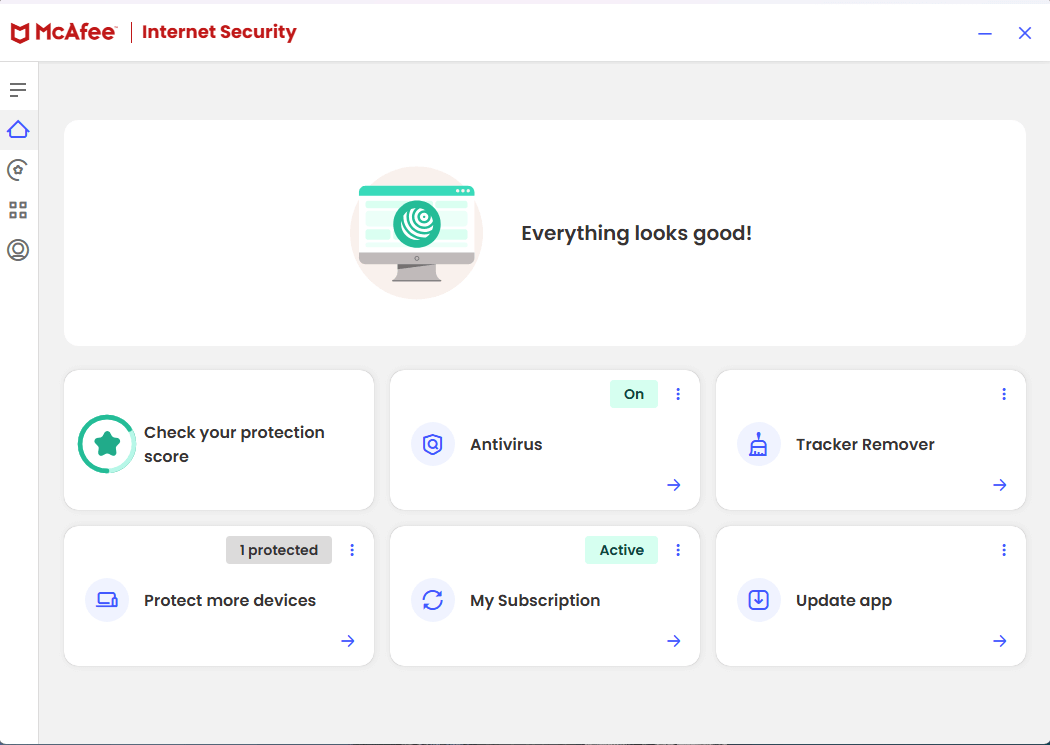 McAfee Internet  - Start 
