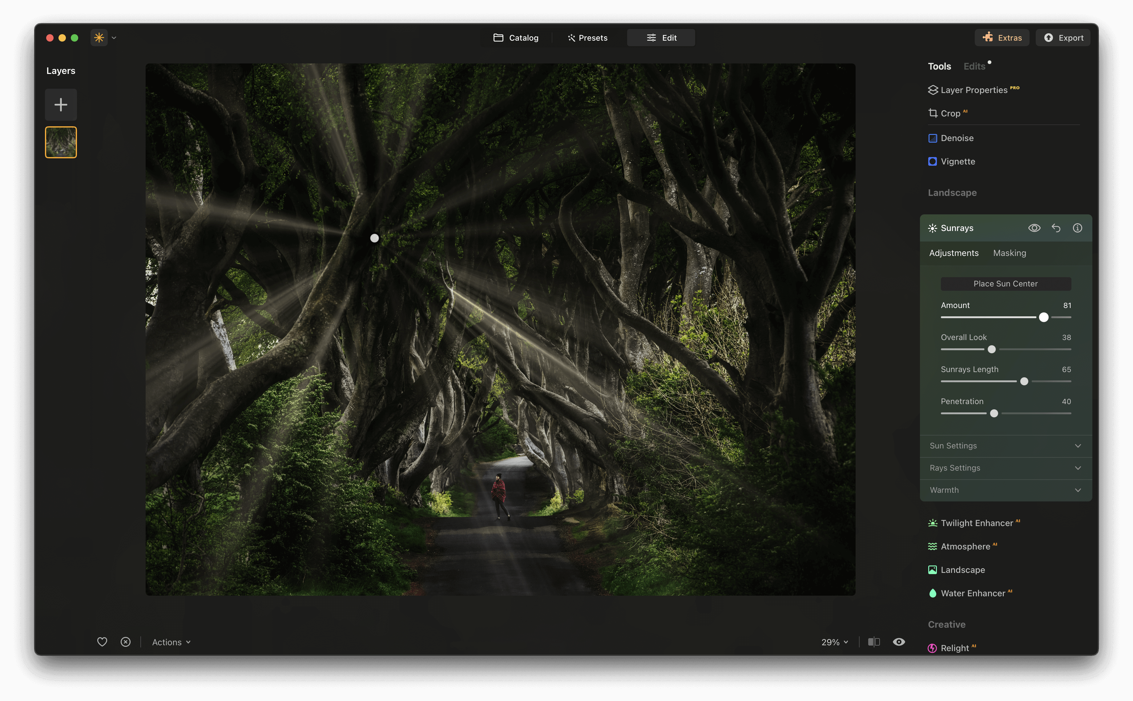Skylum Luminar Neo - Sunrays