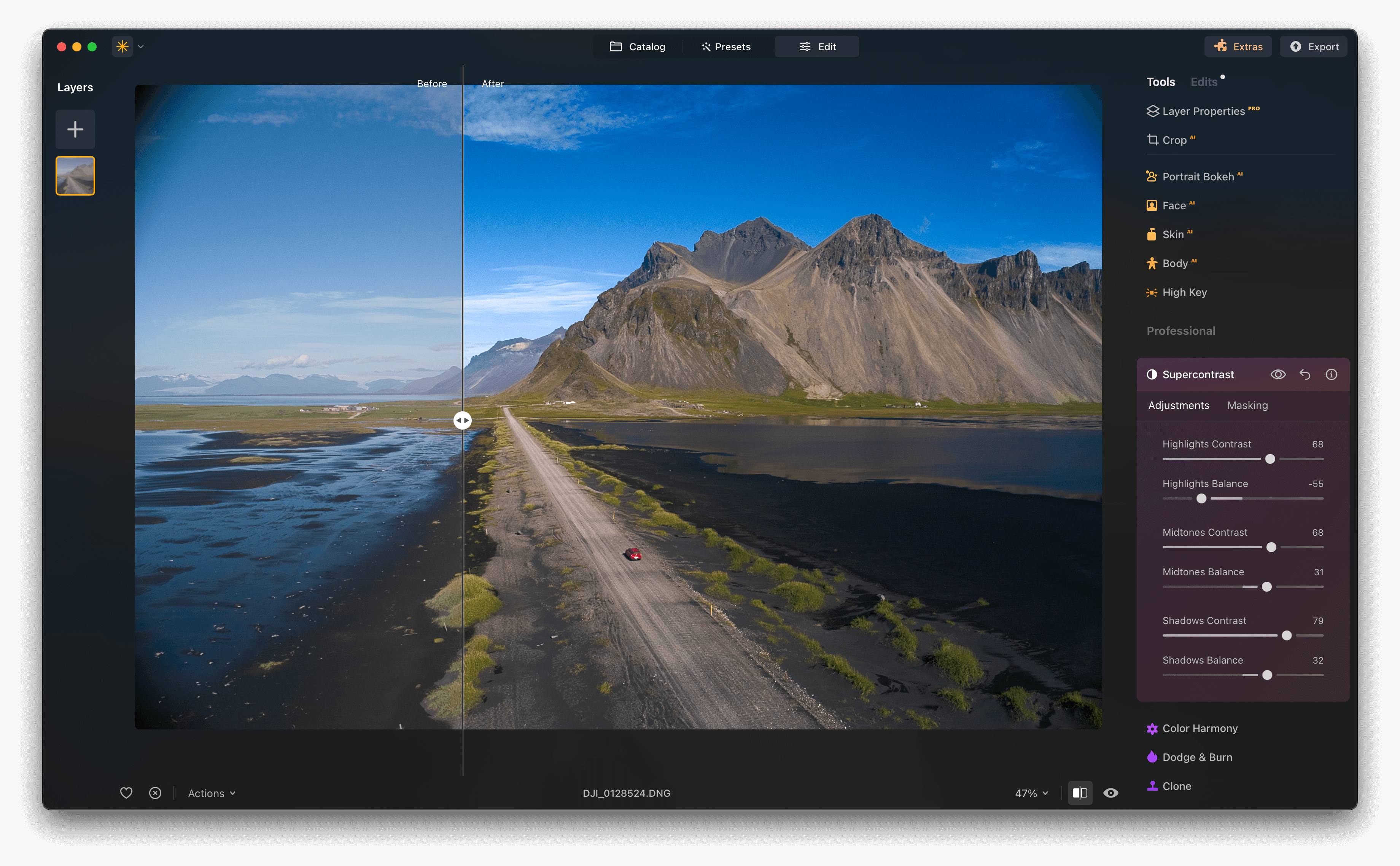 Skylum Luminar Neo - Super contrast