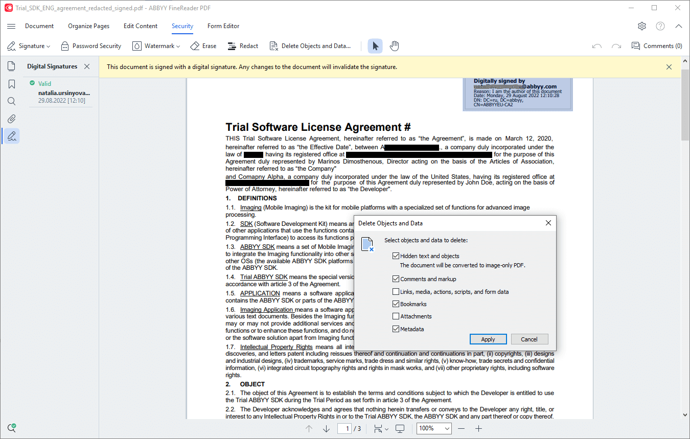 FineReader PDF 16 - Protect and redact PDF