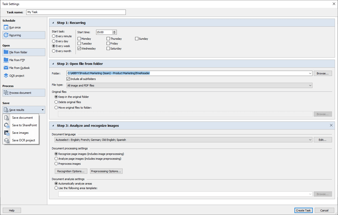 FineReader PDF 16 - Automate document conversion routines across document varieties