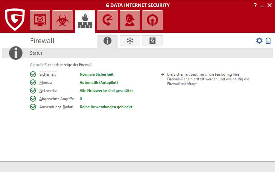 GData Internet Security Windows - Firewall