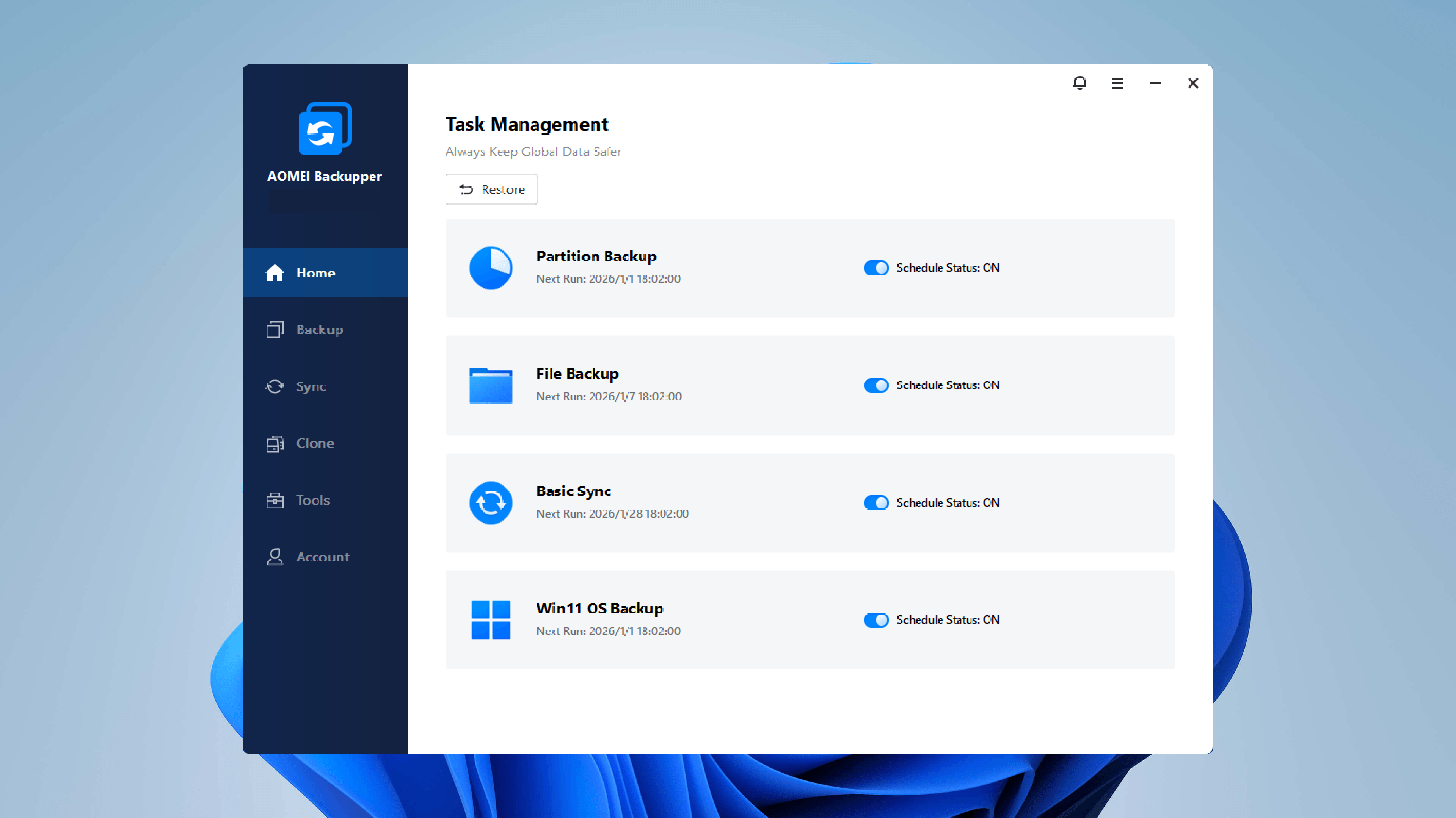 AOMEI Backupper Professional - Start