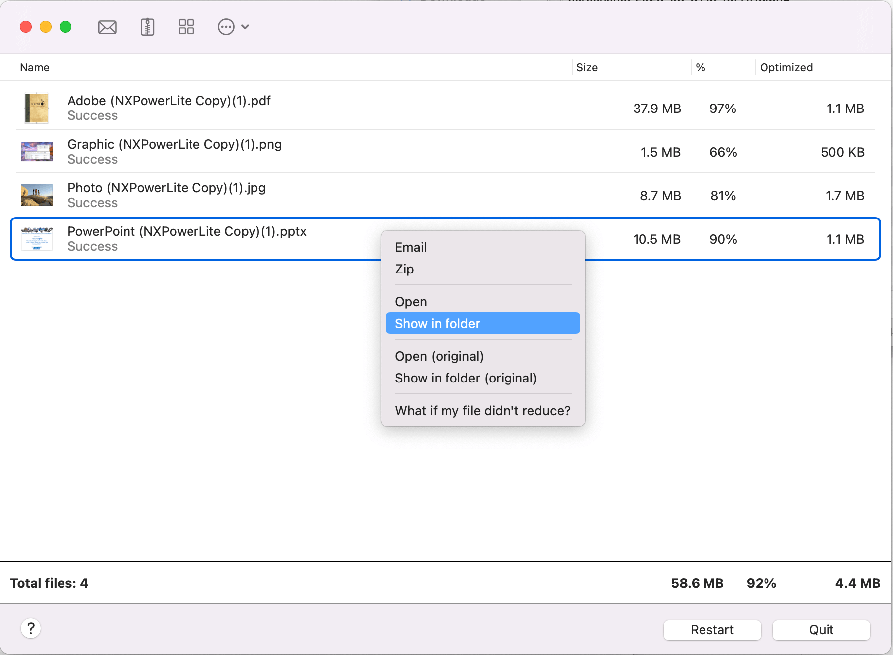 NXPowerLite - Example MAC