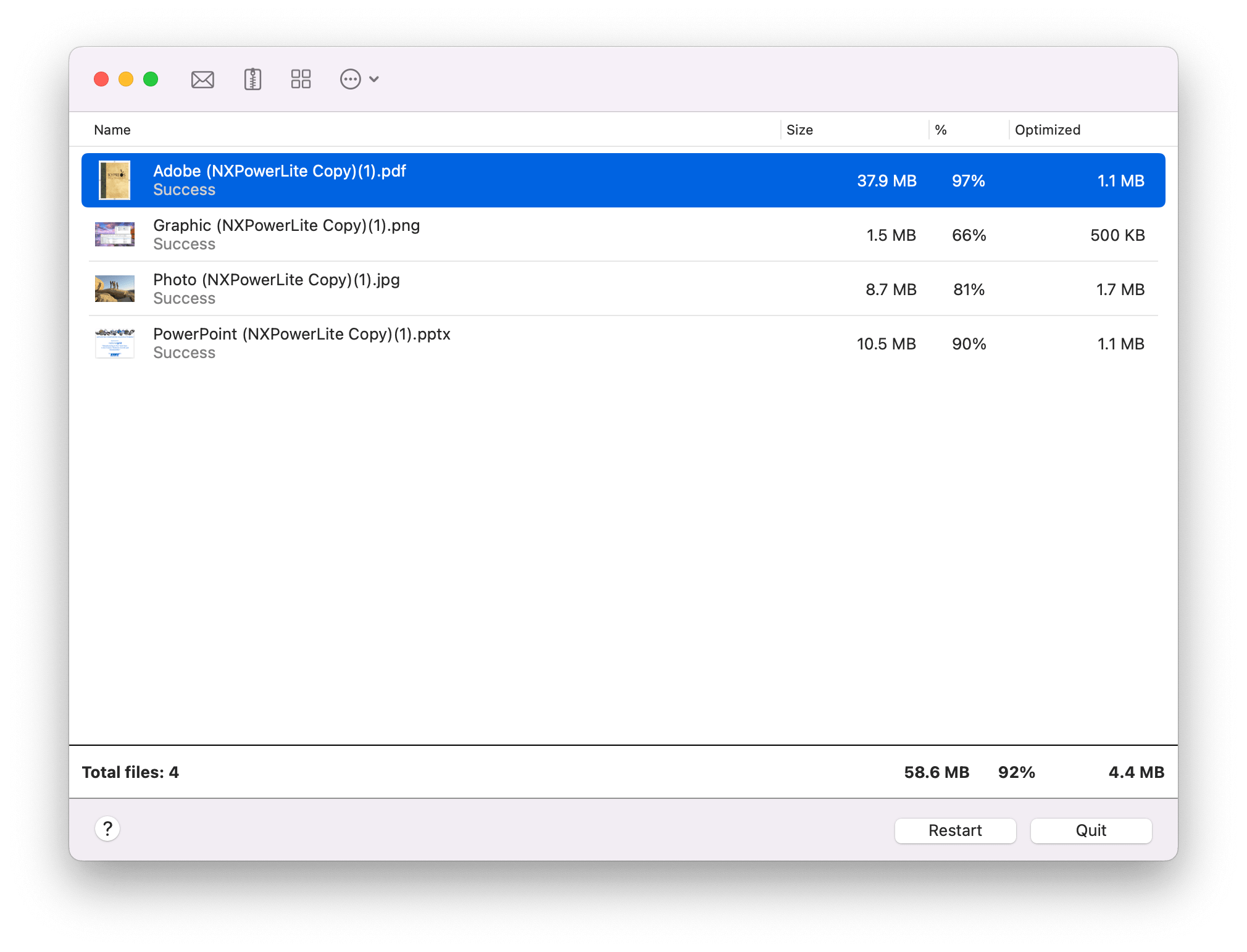 NXPowerLite - Example MAC