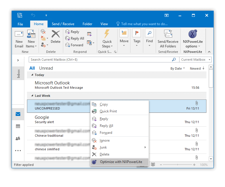 NXPowerLite - Example Windows
