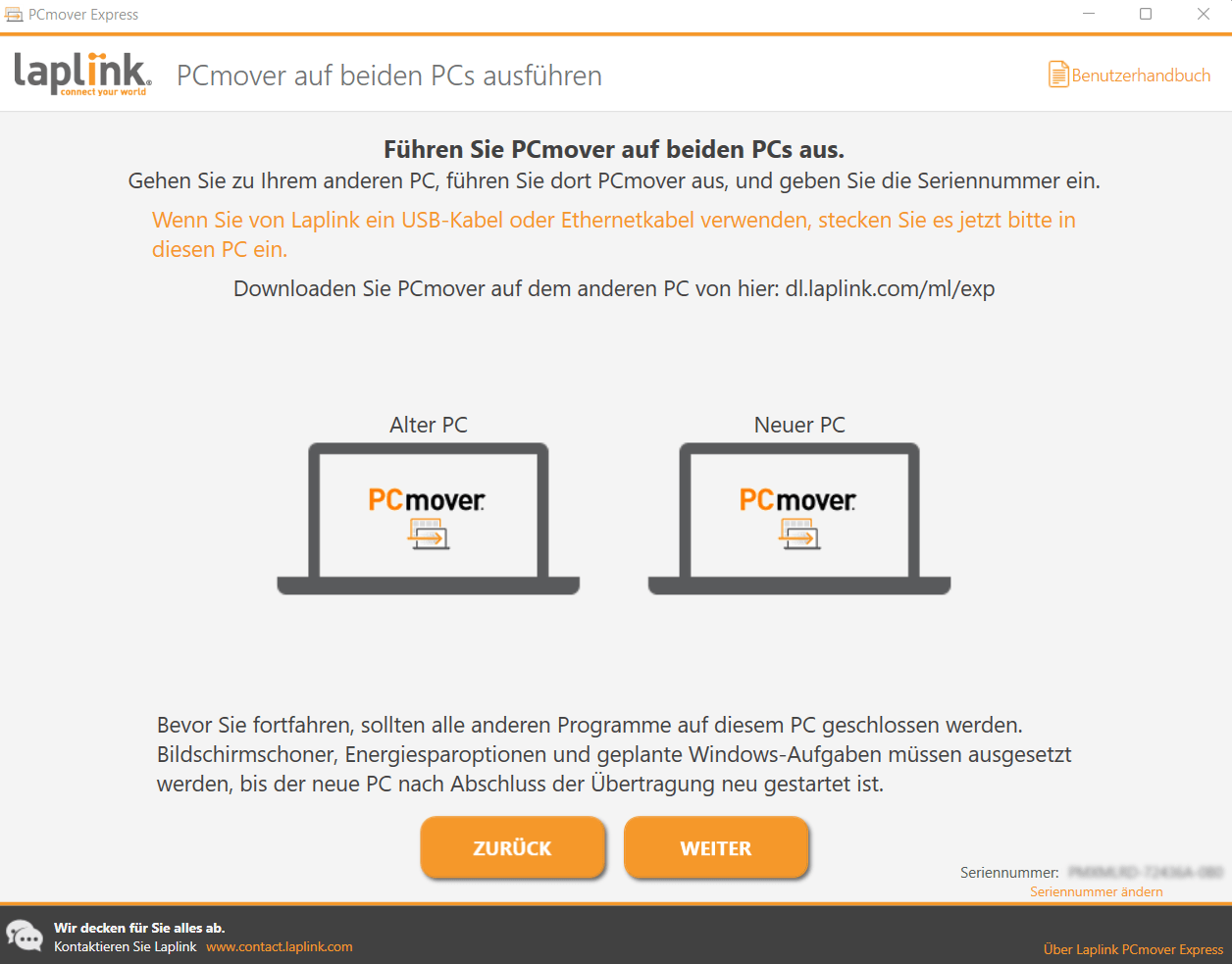PC Mover Express - Ablauf