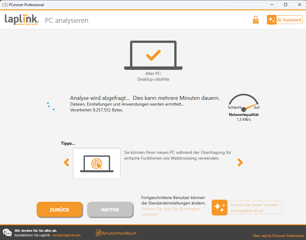 Laplink PC Mover Professional - Analyse