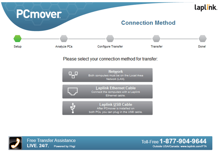 PC Mover Professional - Connection