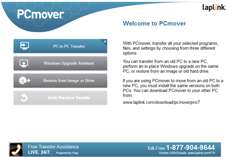 PC Mover Professional - Start