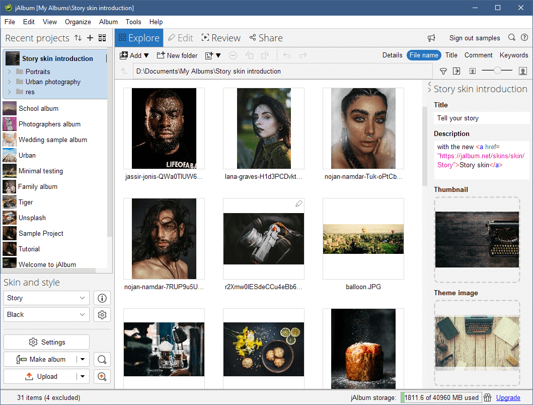 jAlbum PRO - Light theme
