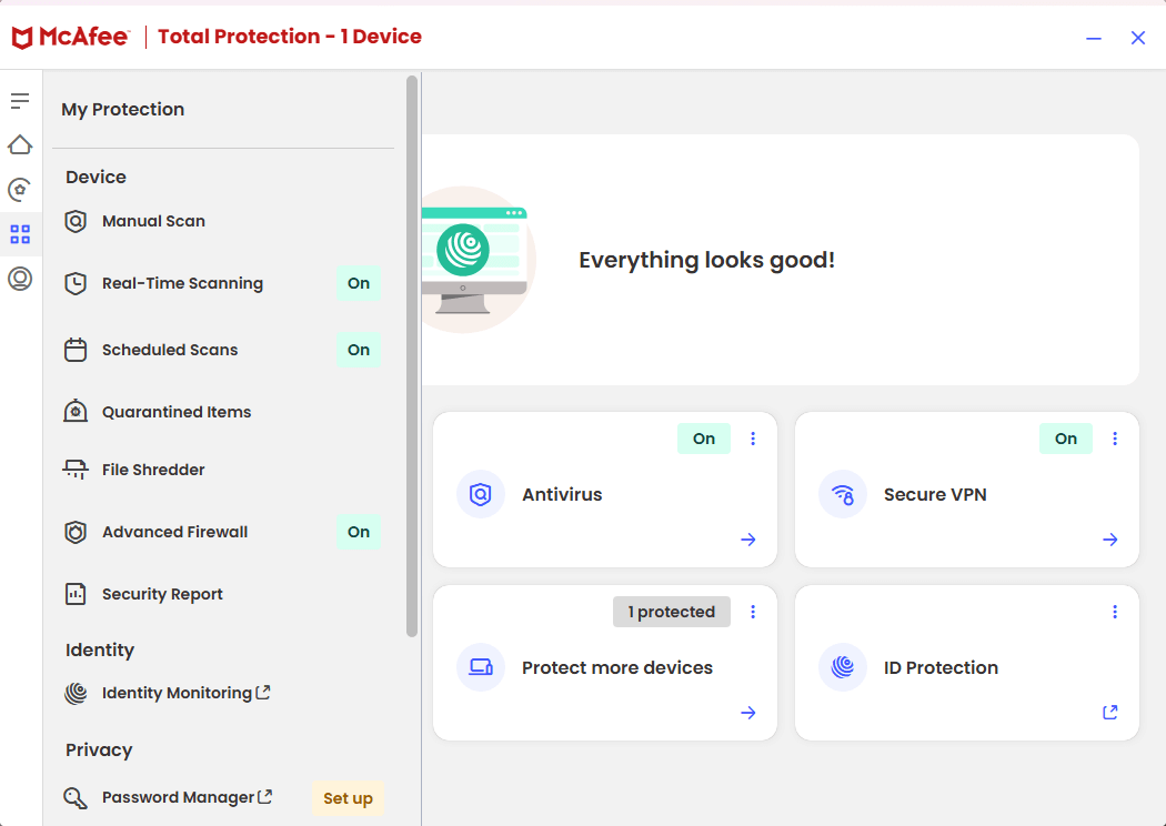 McAfee Total Protection - My protection