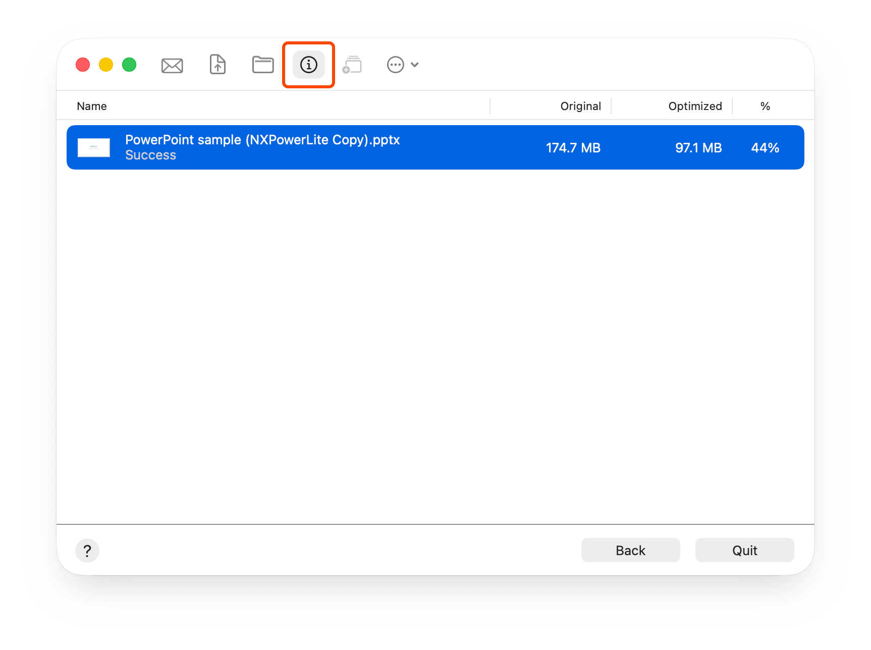NXPowerLite 11 - Mac view details
