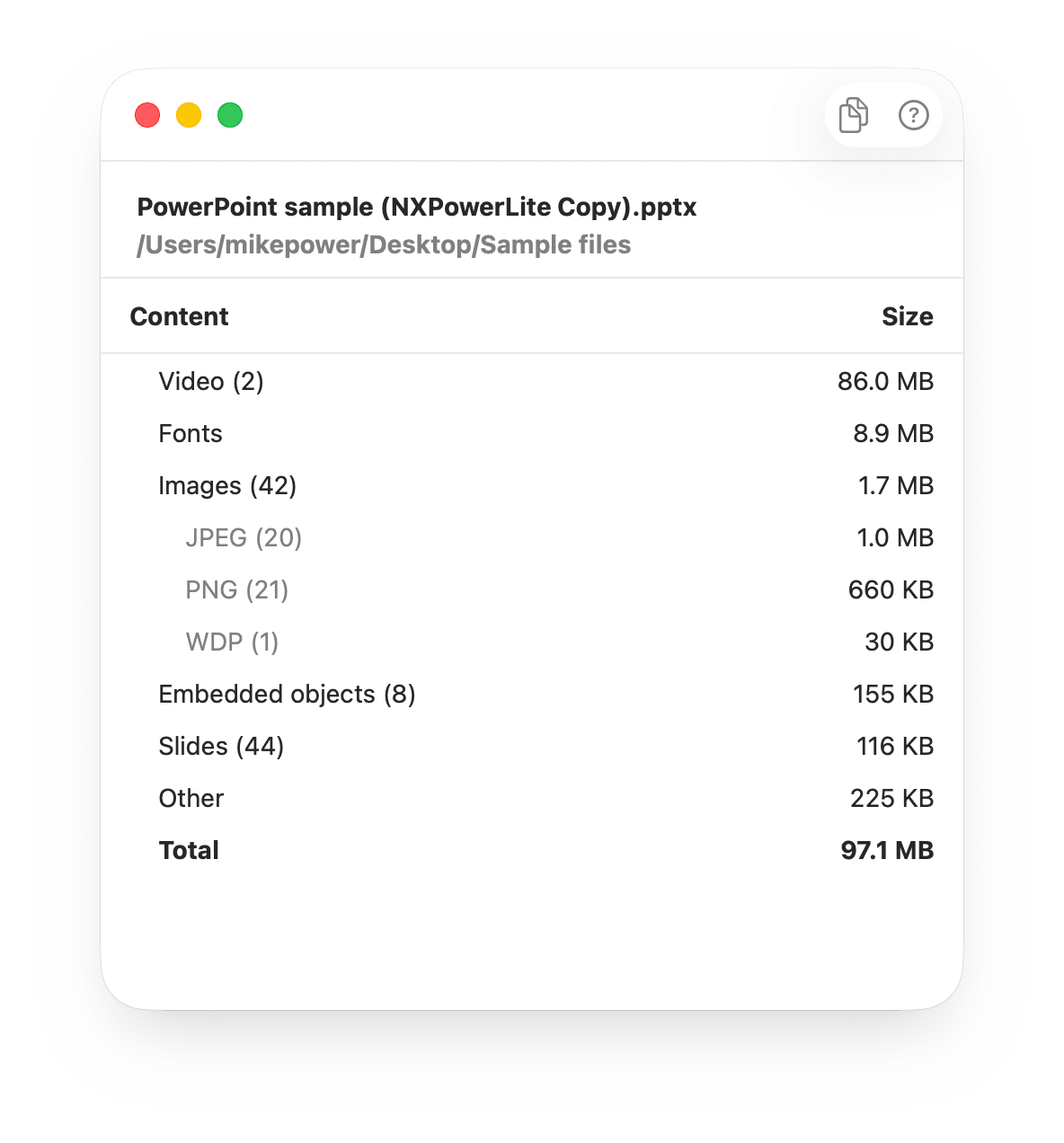 NXPowerLite 11 - Files