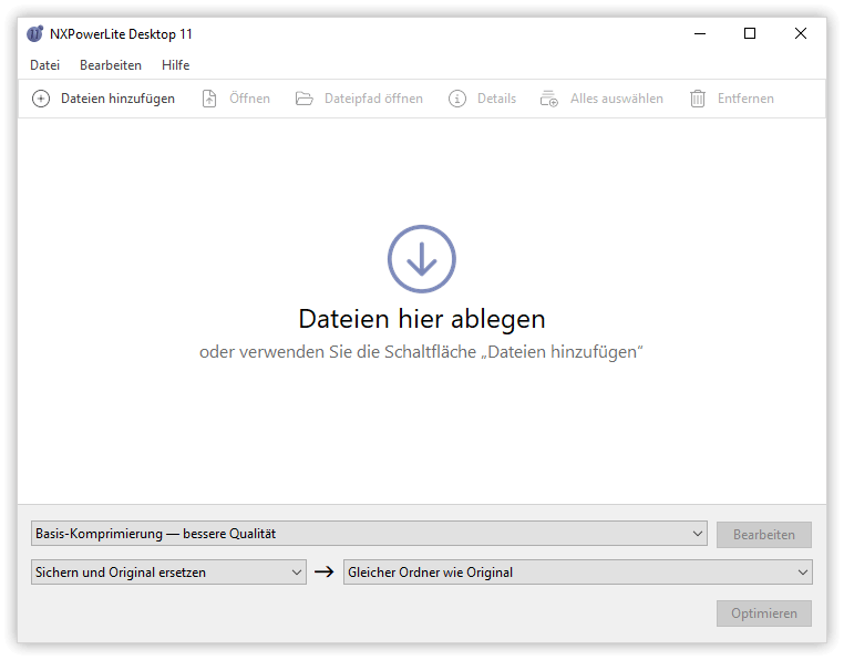NXPowerLite 11 - Start