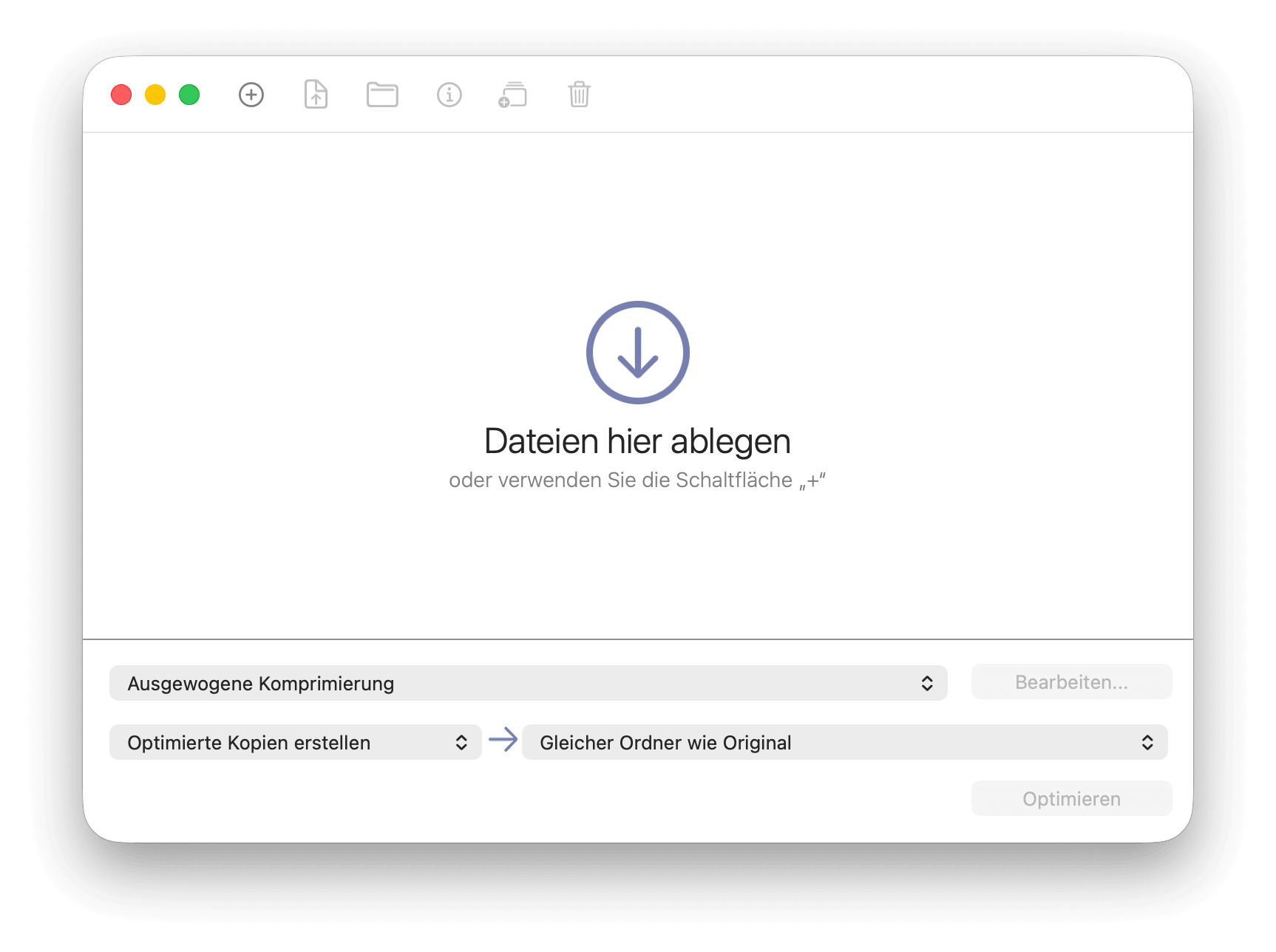 NXPowerLite 11 - Beispielbild Mac Start