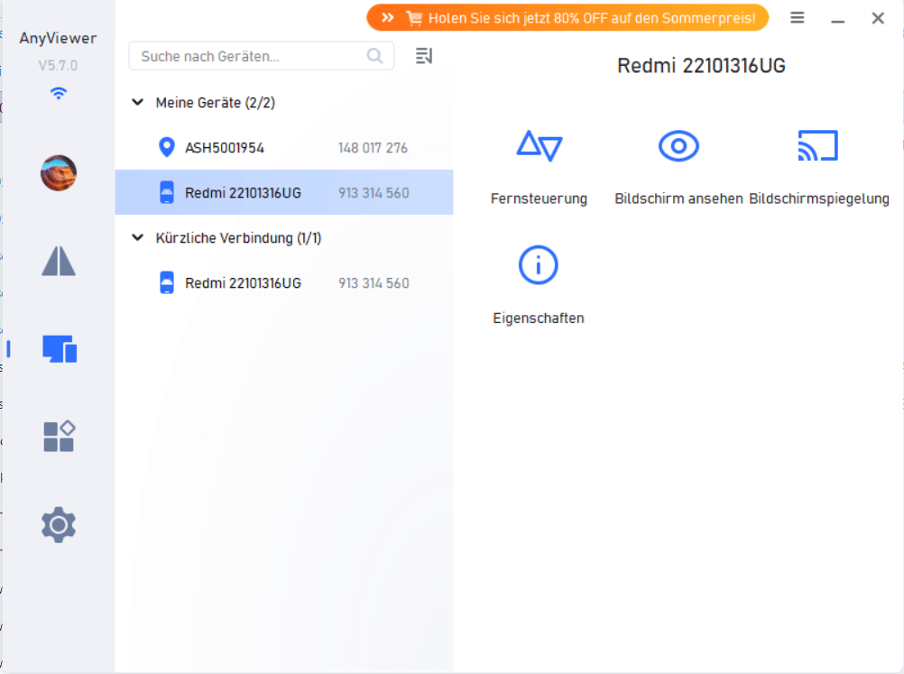 AOMEI AnyViewer - Geräte suchen