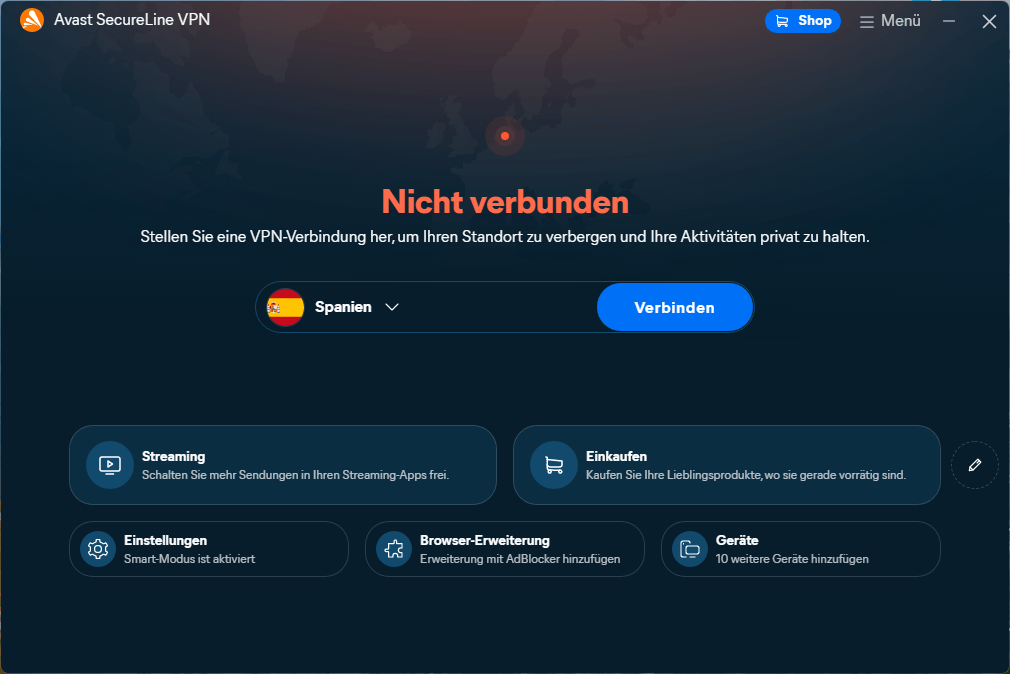 Avast SecureLine VPN - Start