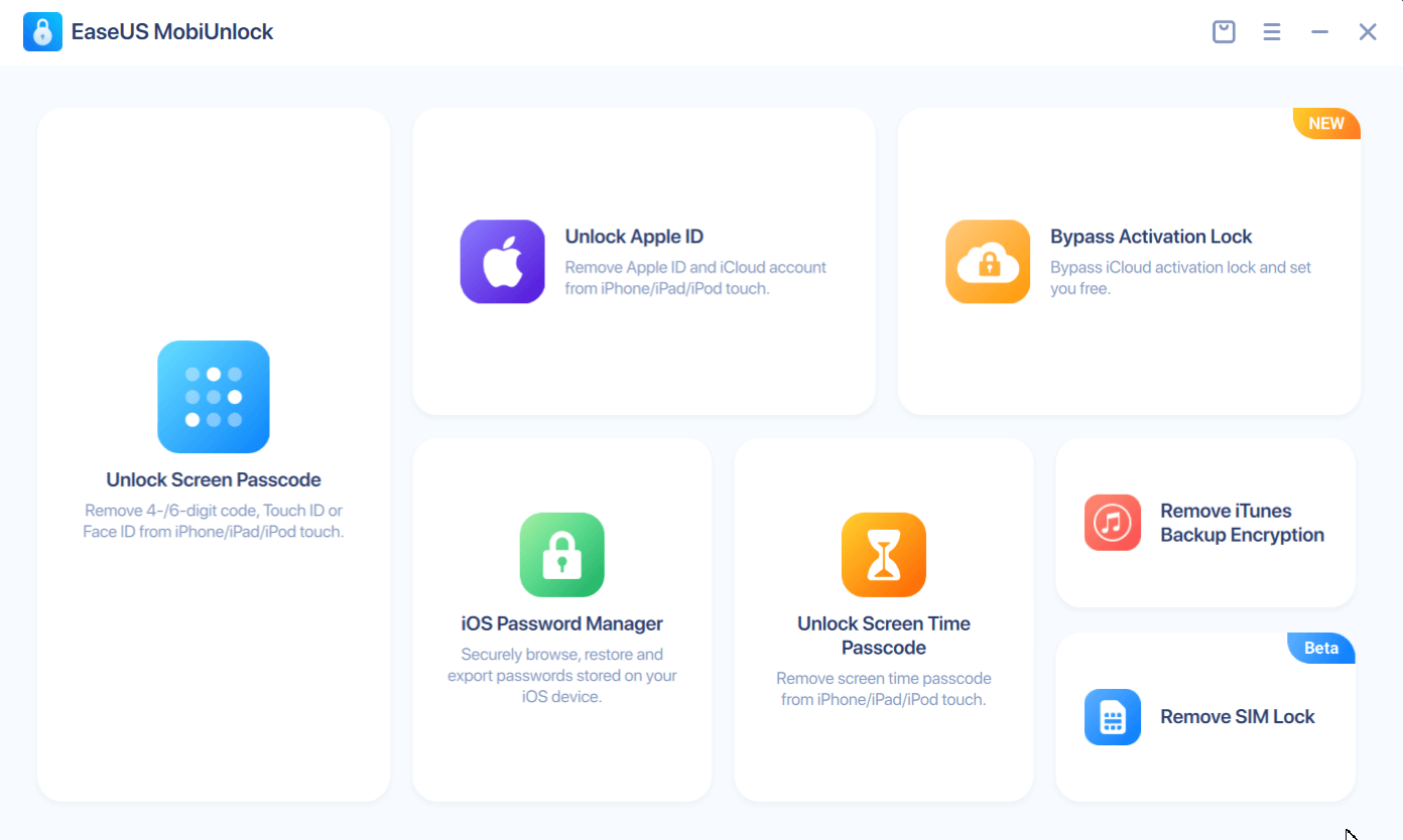 EaseUS MobiUnlock - Start 
