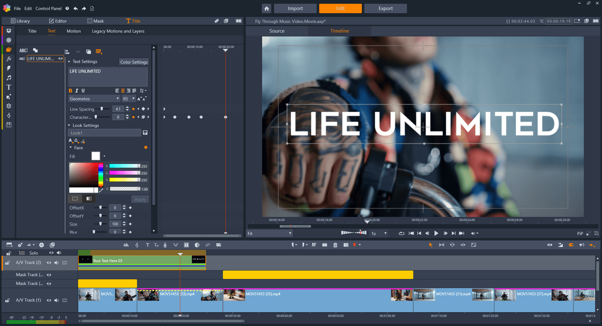 Pinnacle Studio 26 - Timeline