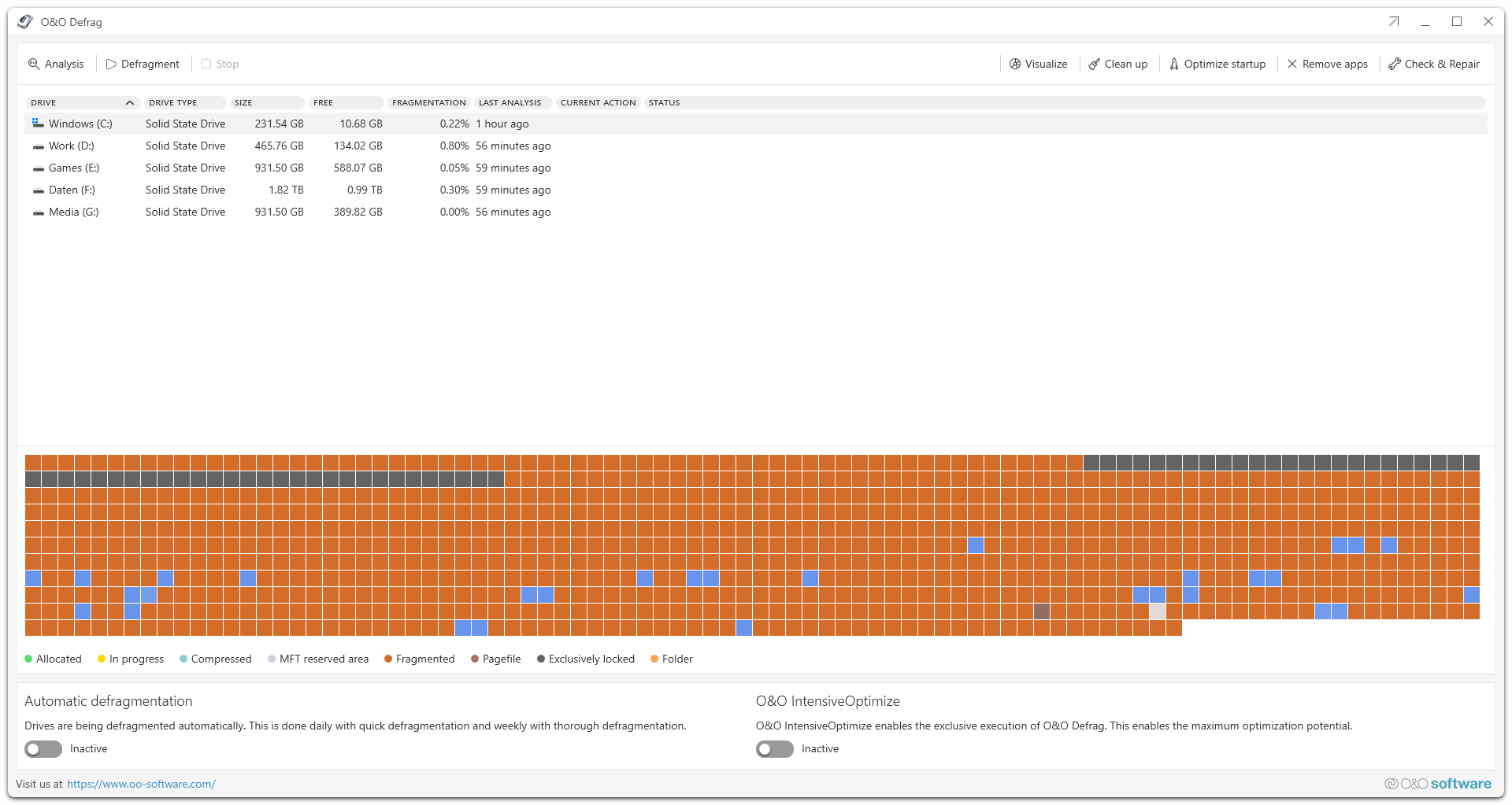 O&O Defrag 29 Professional - Defragment