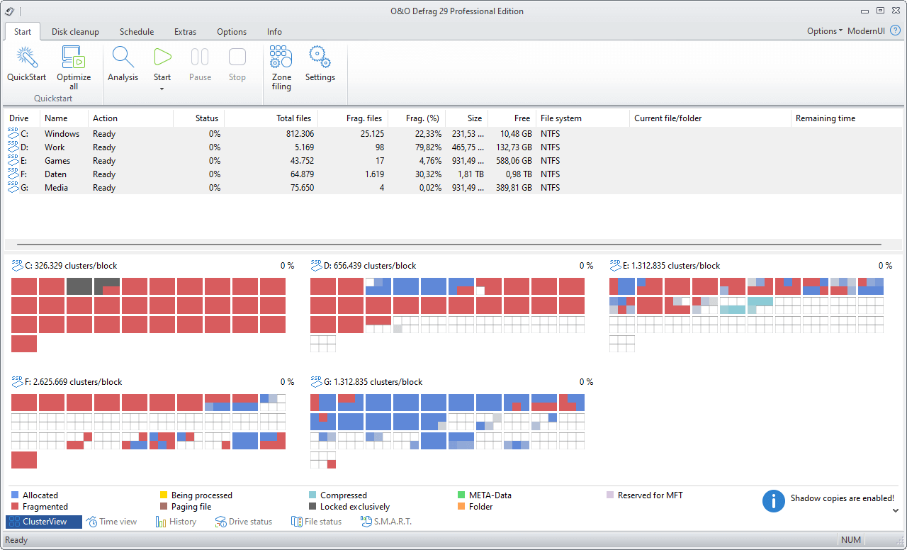 O&O Defrag 29 Professional - Quick start 