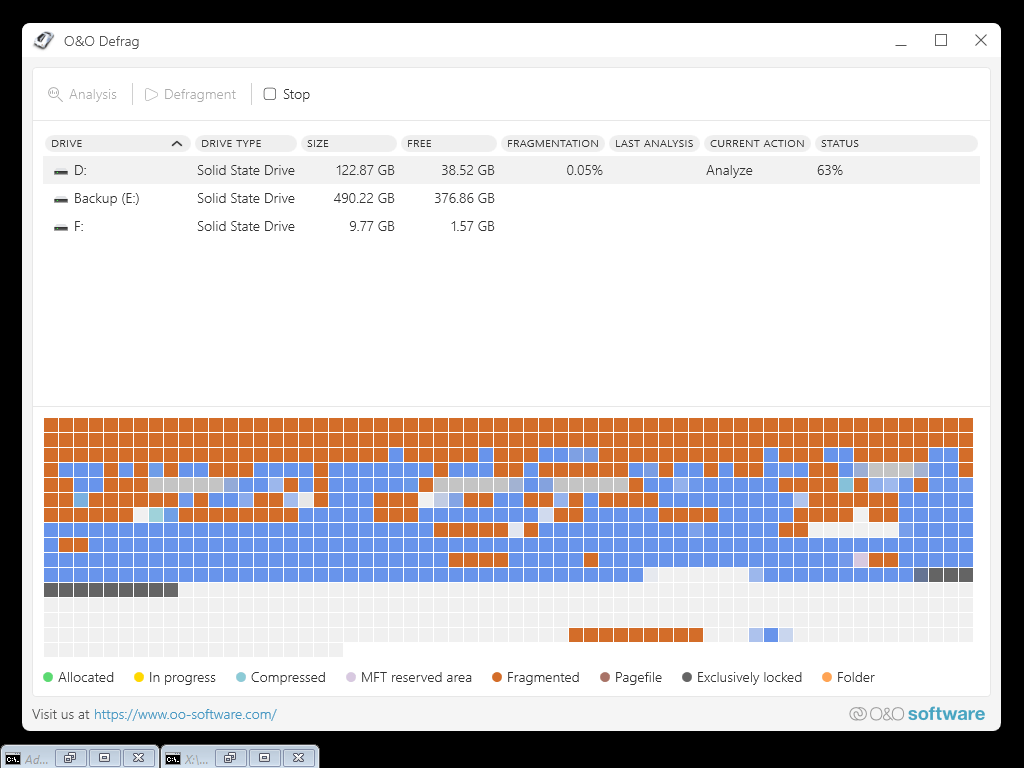 O&O Defrag 29 Professional - Status 