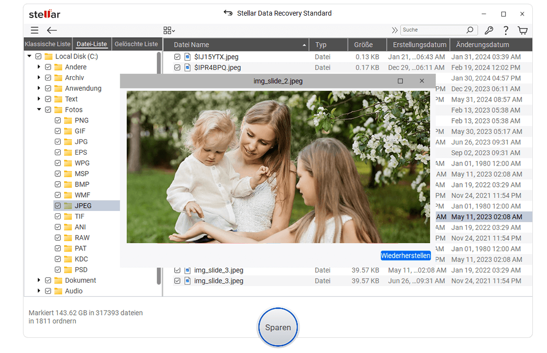Data Recovery 12 - Auswahl 