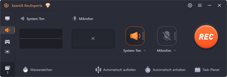 EaseUS RecExperts - Audio Aufnahme 