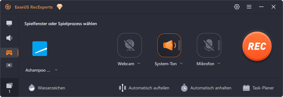 EaseUS RecExperts - Spiel Aufnahme 