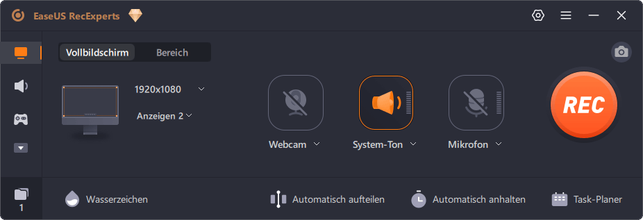 EaseUS RecExperts - Bildschirm Aufnahme 