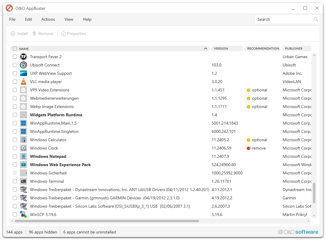 O&O Defrag 30 Professional - AppBuster