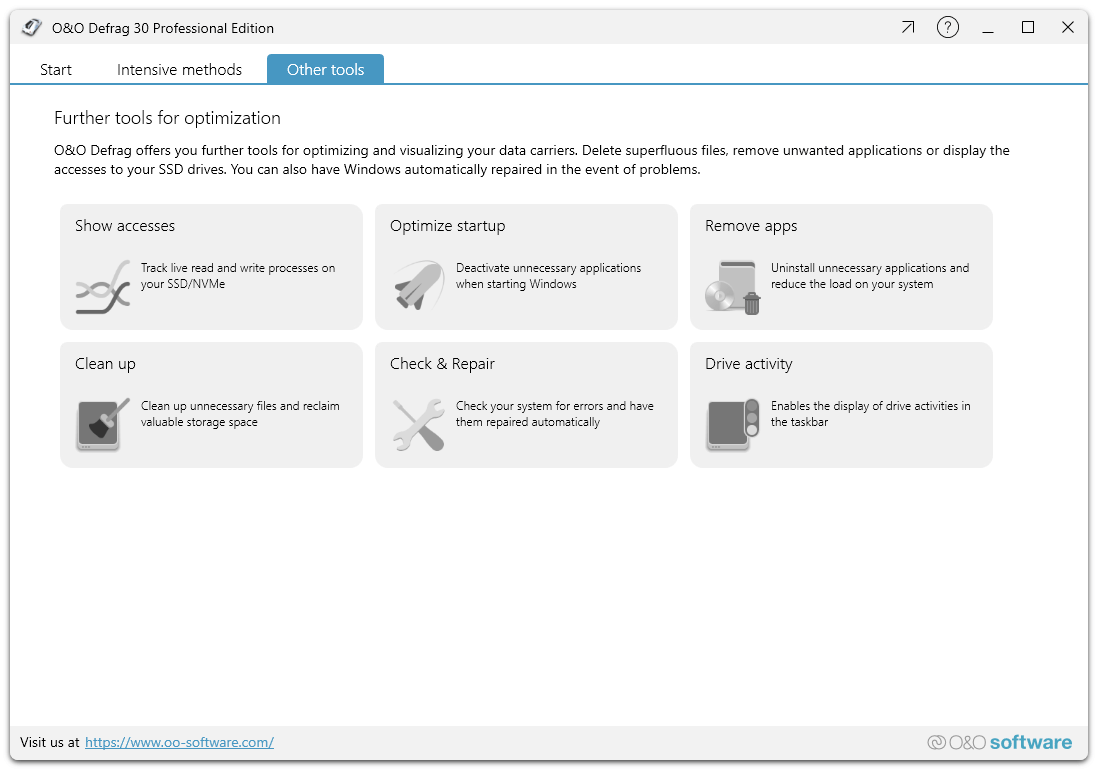 O&O Defrag 30 Professional - Other tools