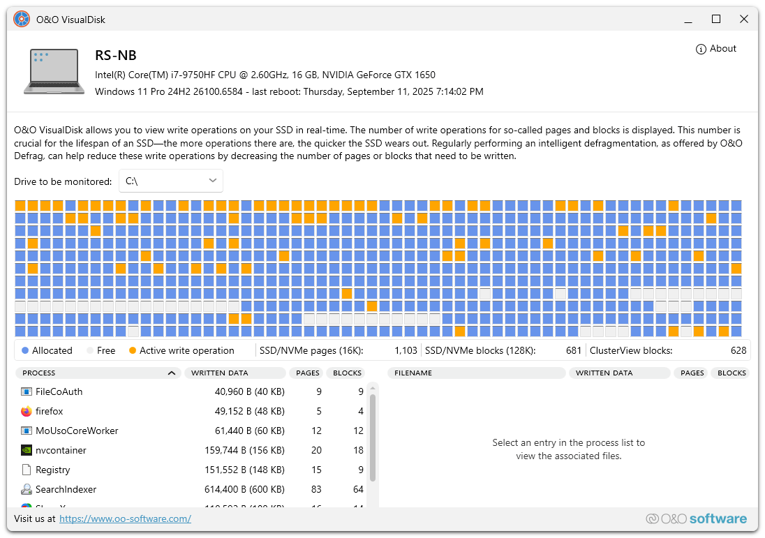 O&O Defrag 30 Professional - Visual Disk