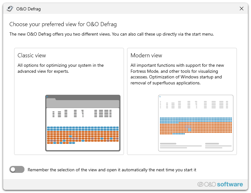 O&O Defrag 30 Professional - View