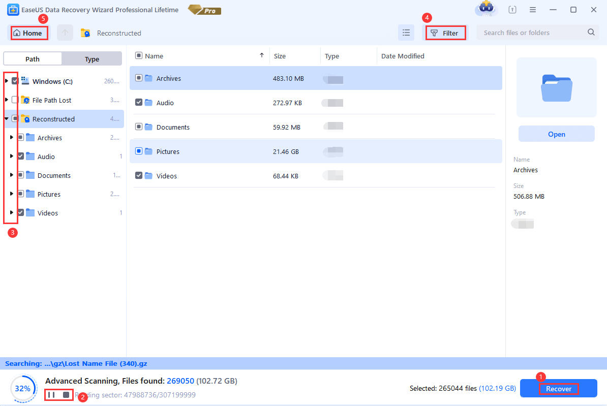 EaseUS Data Recovery - Example 7
