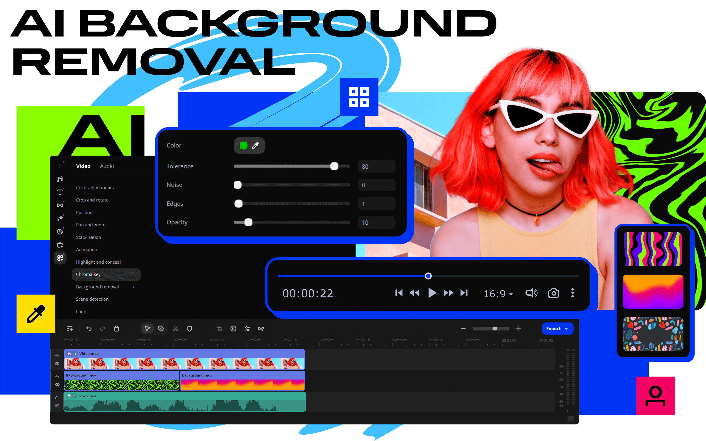 Movavi Video Editor 2024 - AI Background