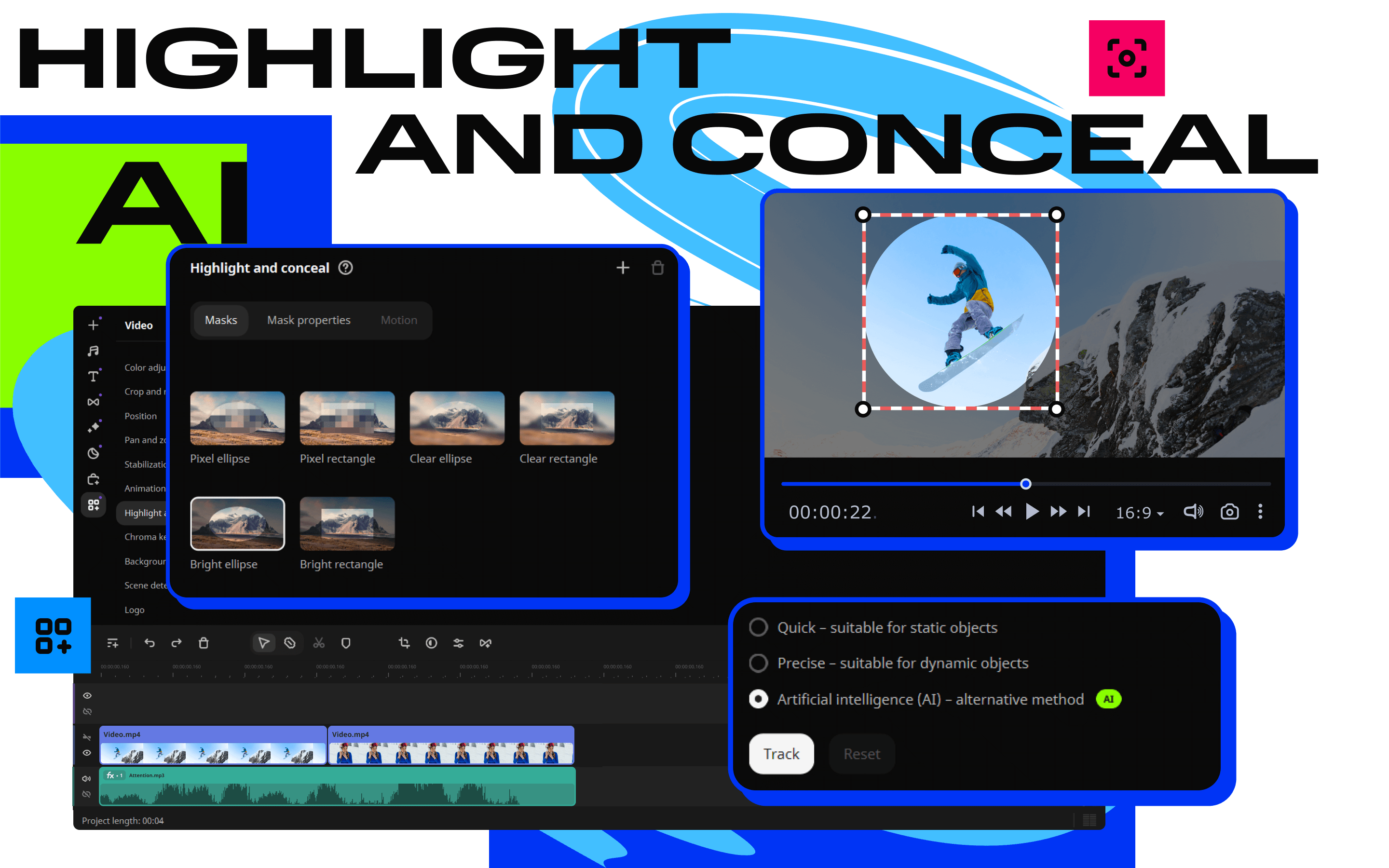 Movavi Video Editor 2024 - Conceal 