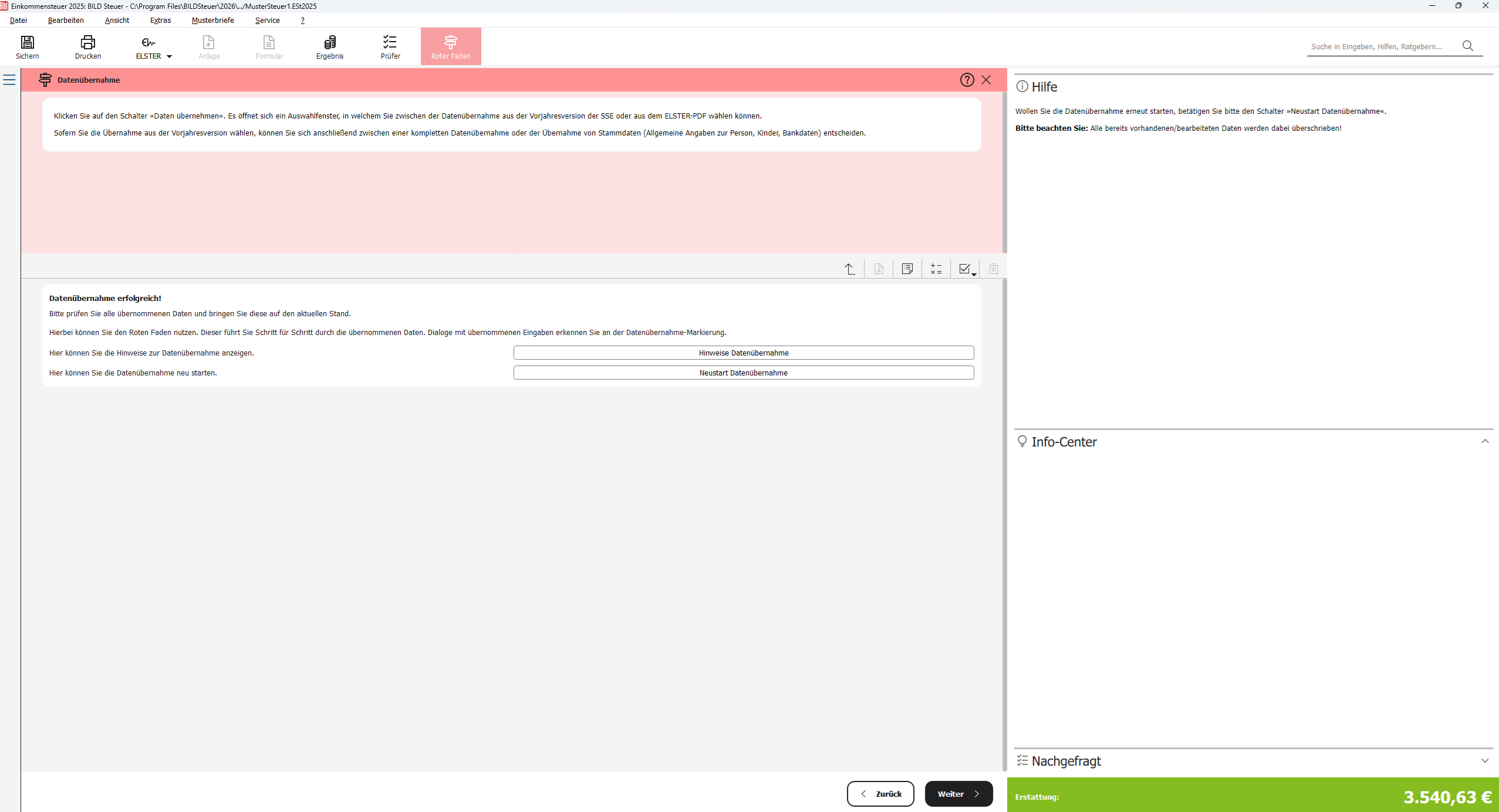 BILD Steuer 2026 - Roter Faden
