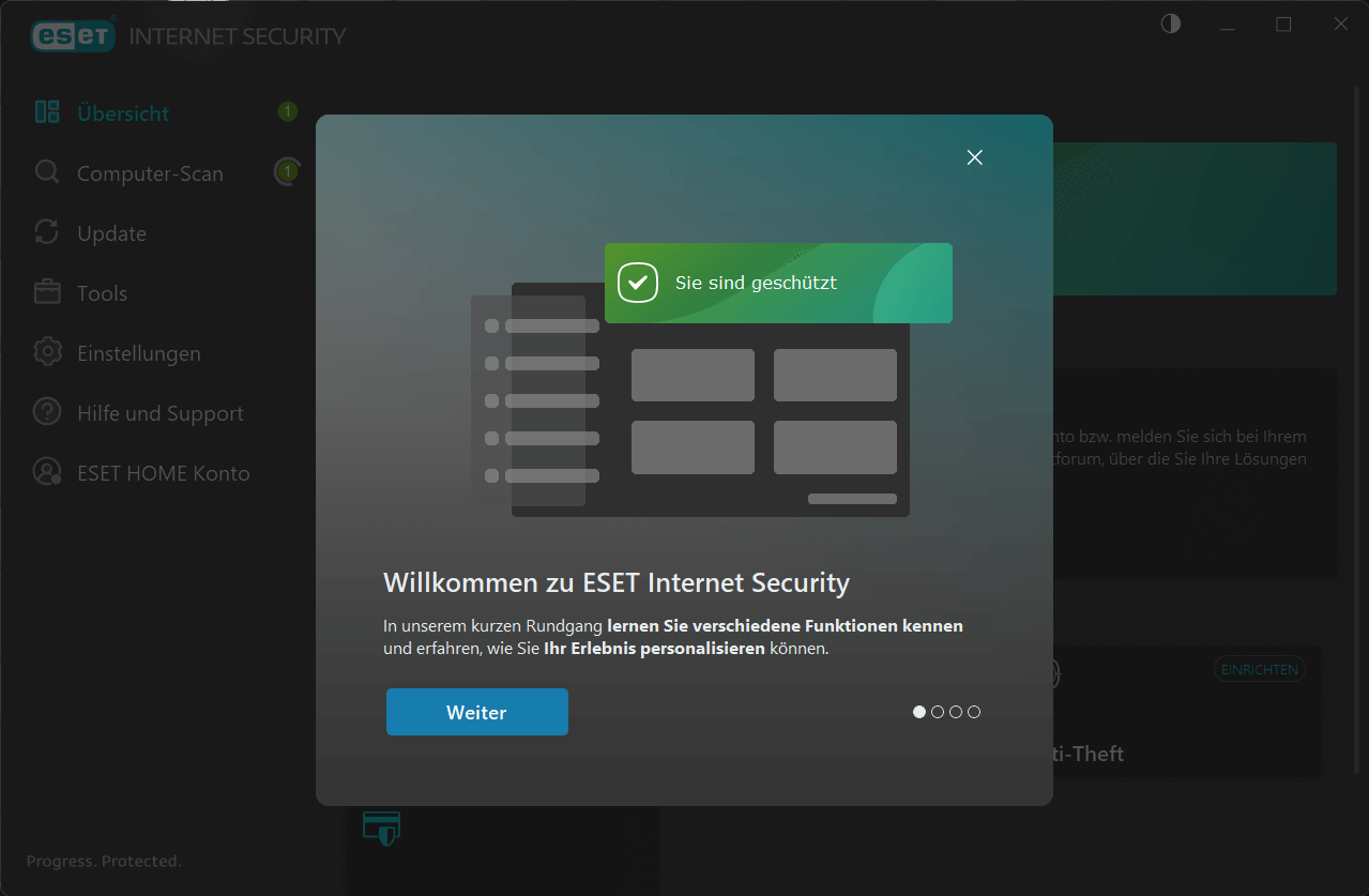 ESET Home Security Essential - Anmeldungen 