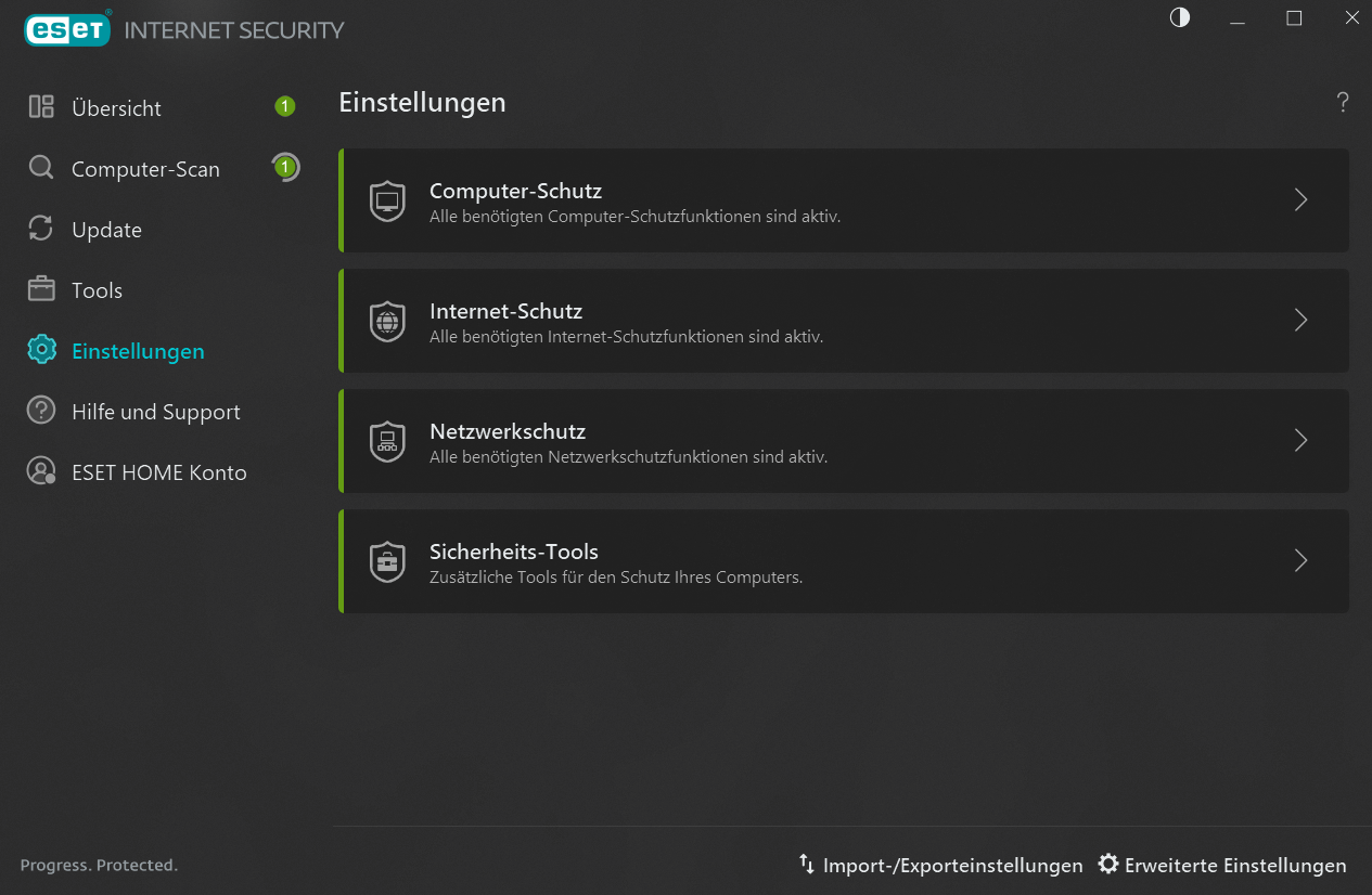 ESET Home Security Essential - Einstellungen 